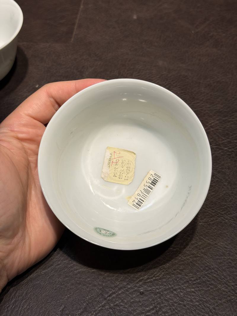 清道光 “宝善斋制”款粉鸟花鸟茶盅一对 - 图20