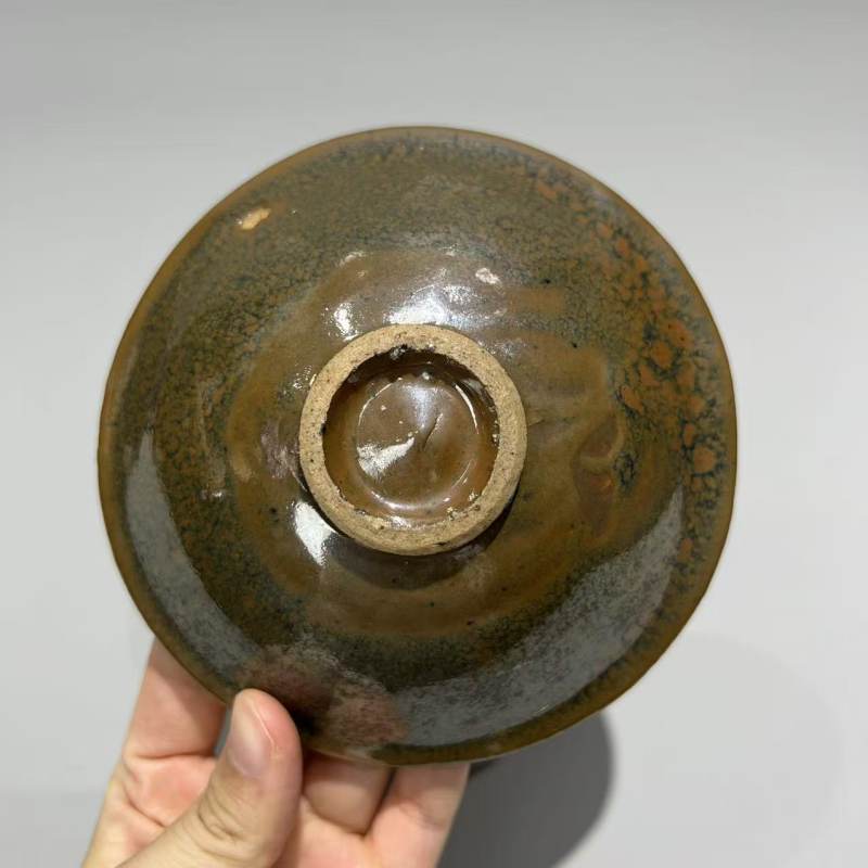 明代 黑釉油滴斗笠盏 - 图8