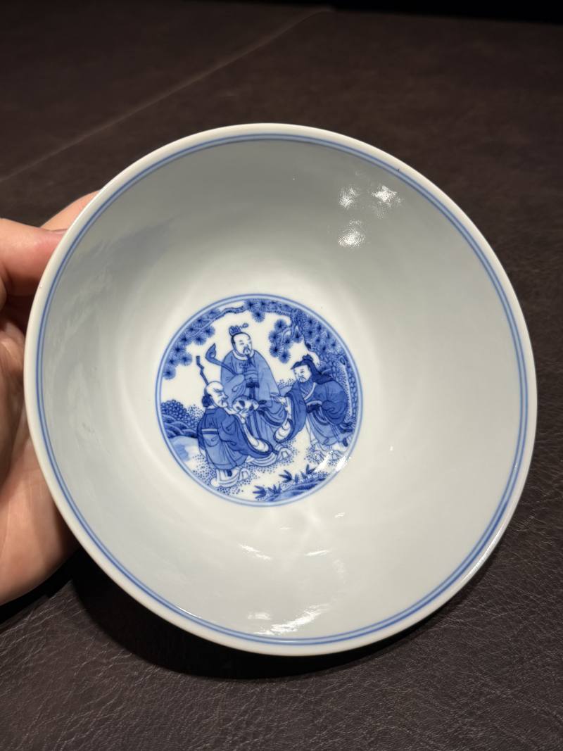 清乾隆 青花八仙人物纹碗 - 图19