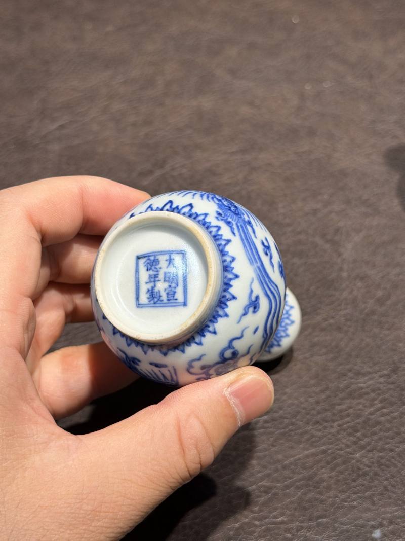 清康熙 青花双凤纹胆瓶、蒜头瓶 - 图15