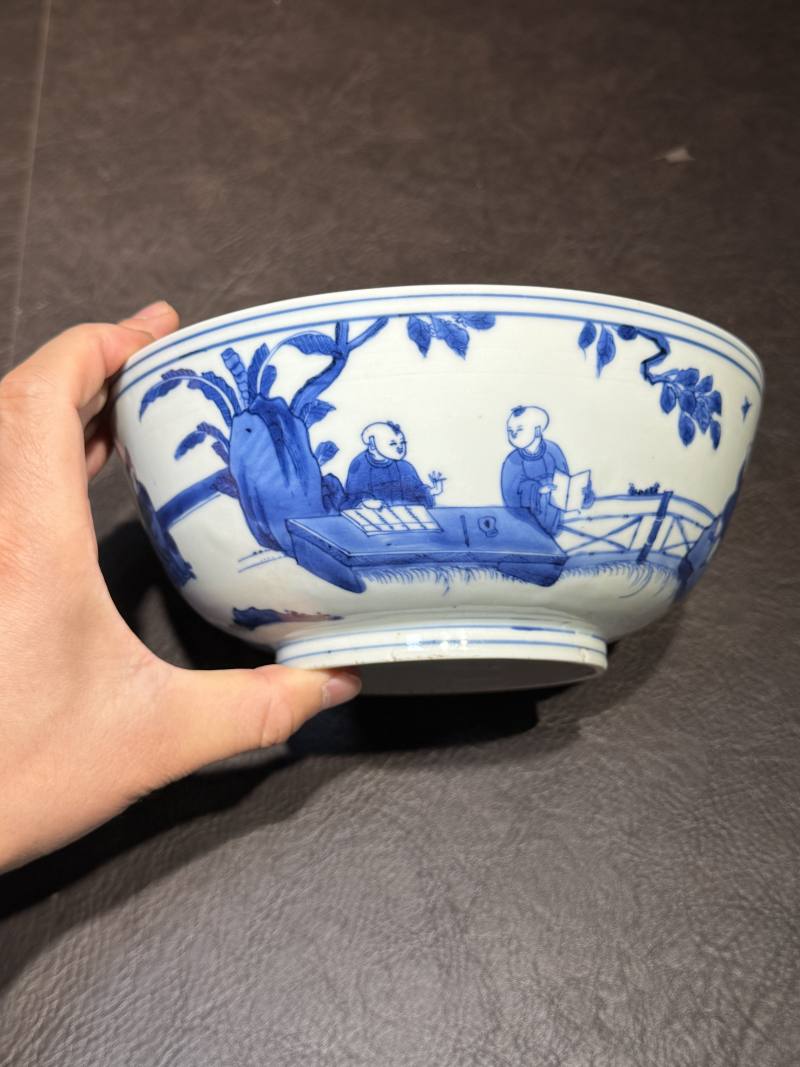 明嘉靖 青花婴戏图碗 - 图4