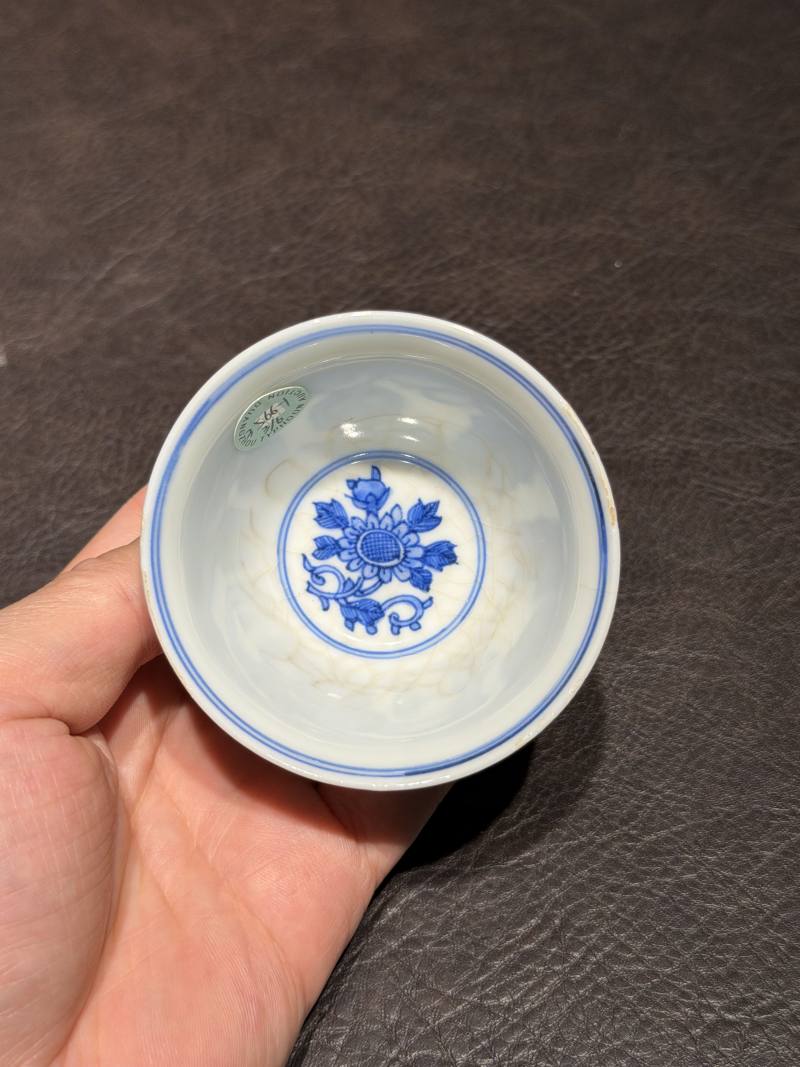 清康熙 青花清供图茶杯（一组六件） - 图48