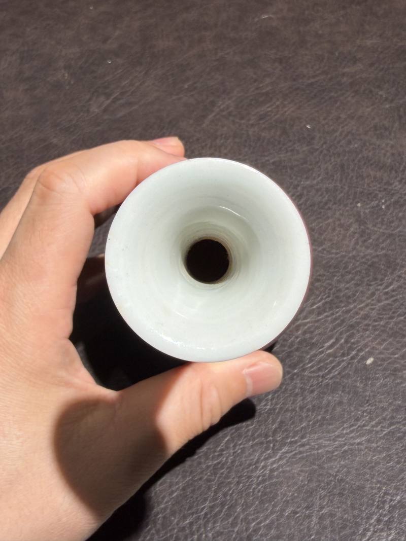 清康熙 胭脂水地素三彩冠上加冠玉壶春瓶 - 图10