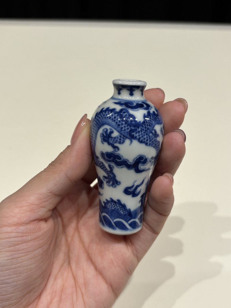 清中期 青花龙纹鼻烟壶 - 图4
