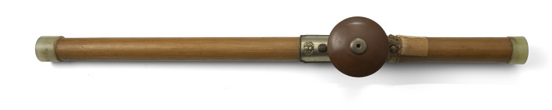 A bamboo opium pipe with paktong mounting and Yixing bowl - 图2