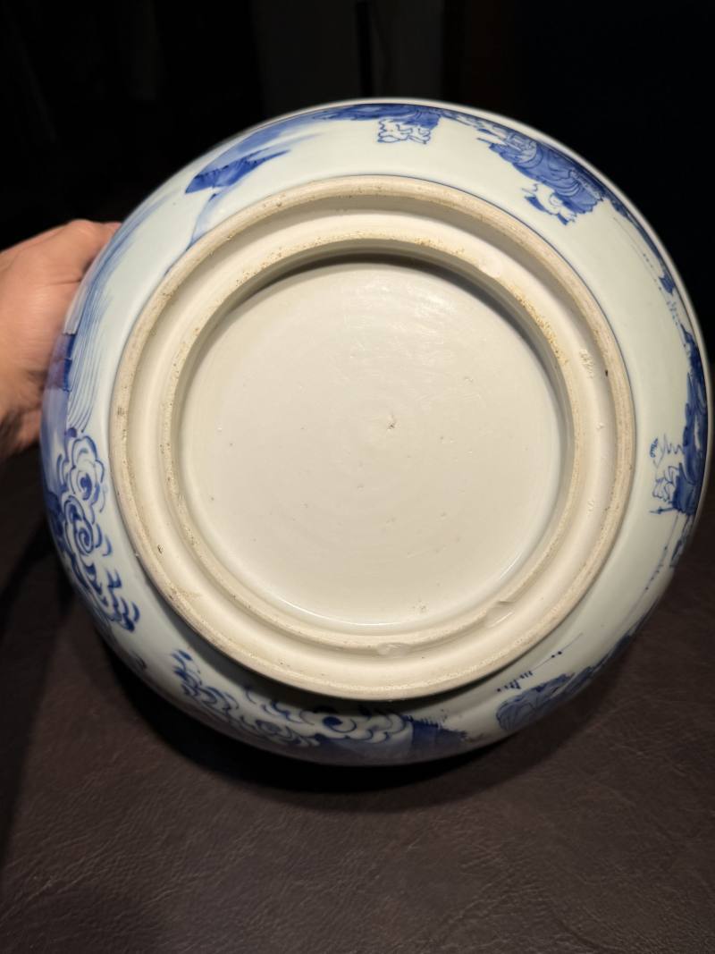 清康熙 青花“八仙过海”图大碗 - 图22