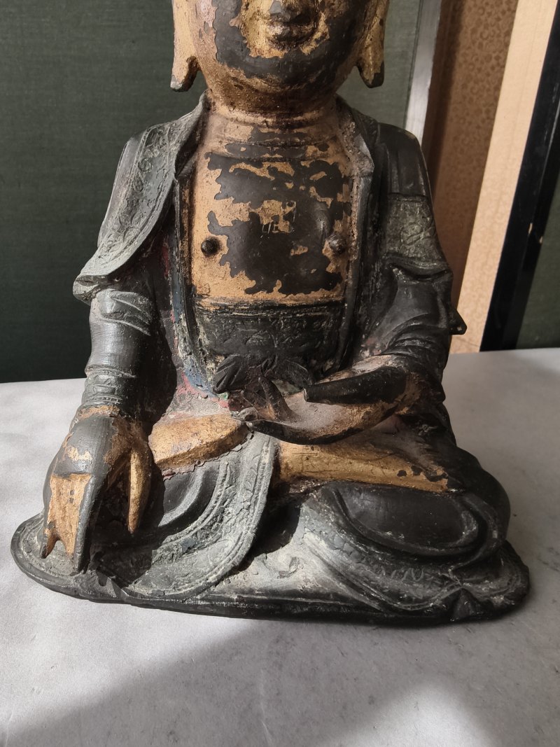 A part-gilt bronze of Buddha Shakyamuni in the meditation seat - 图16
