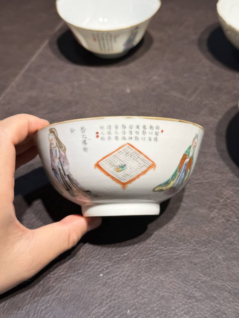 清道光 “无双谱”人物碗（一组四件） - 图5