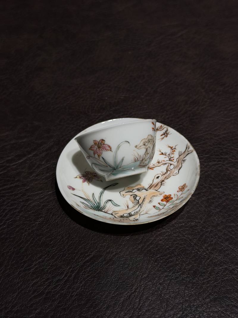 清乾隆 粉彩花鸟纹茶具一套25件 - 图107