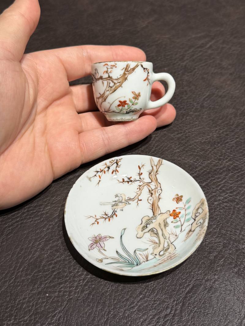 清乾隆 粉彩花鸟纹茶具一套25件 - 图7