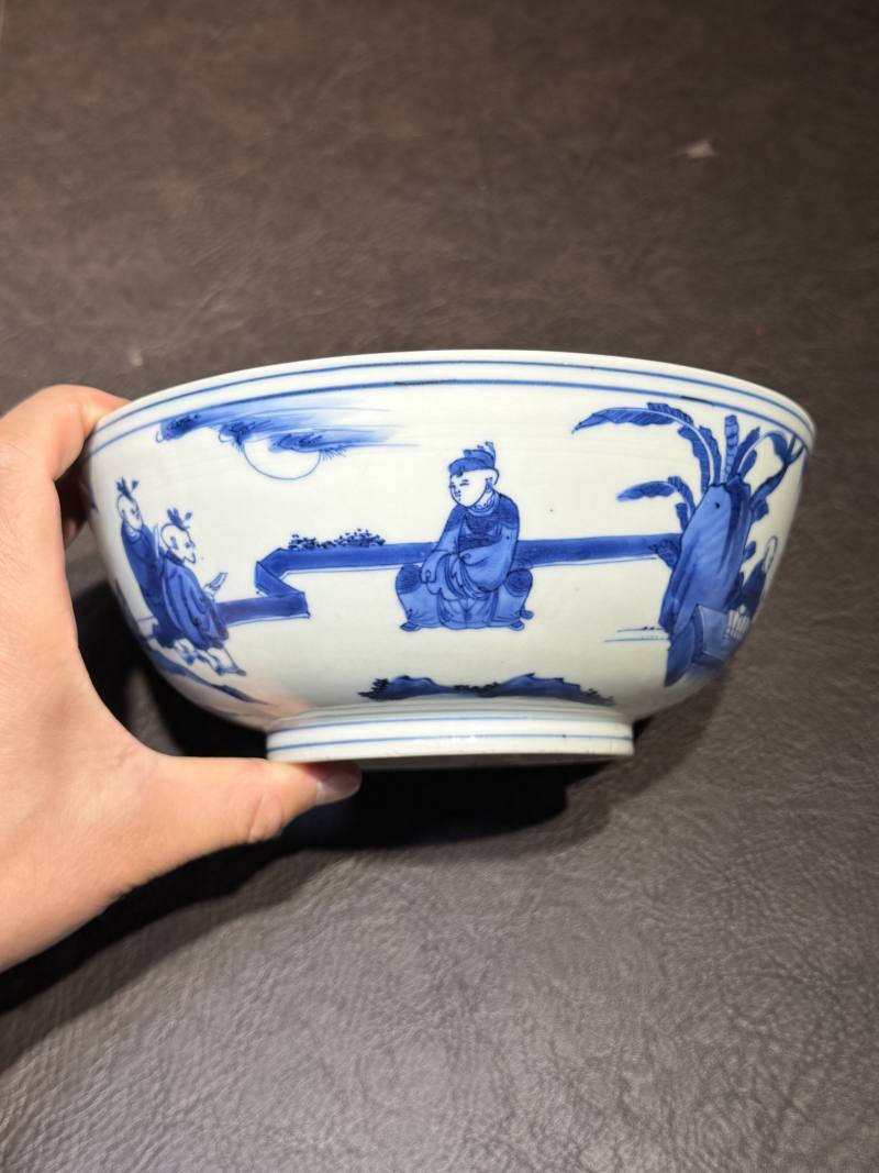 明嘉靖 青花婴戏图碗 - 图5