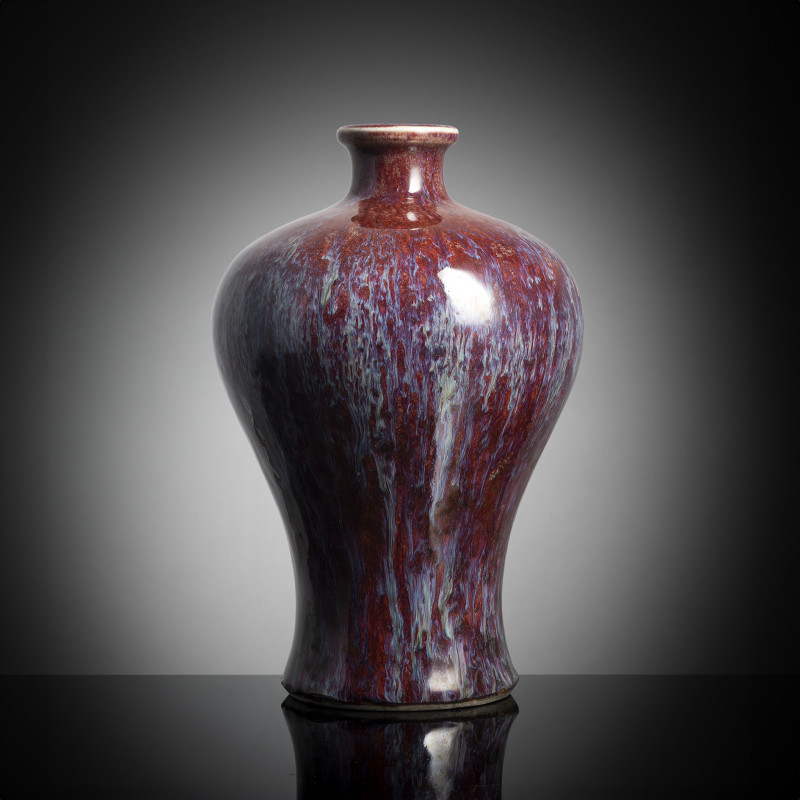 A Flambé-glazed porcelain meiping