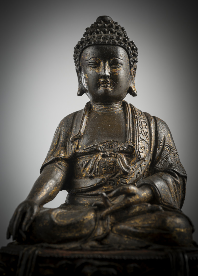 A bronze figure of Buddha Shakyamuni - 图5