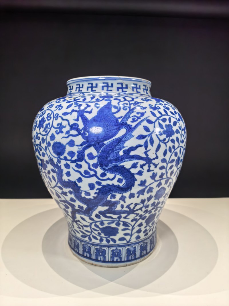 明嘉靖 青花龙纹罐 - 图7
