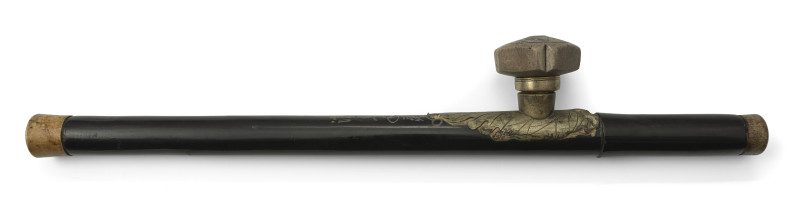 An inscribed black patinated bamboo opium pipe - 图2