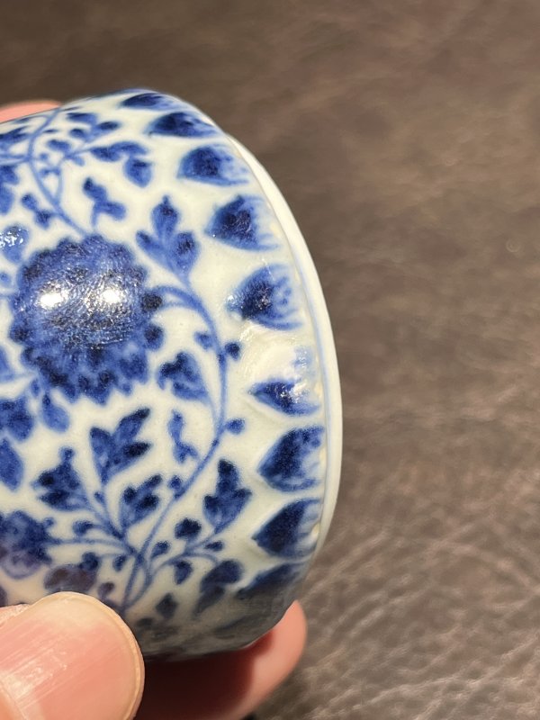 清雍正 仿宣窑青花缠枝莲纹花插 - 图12