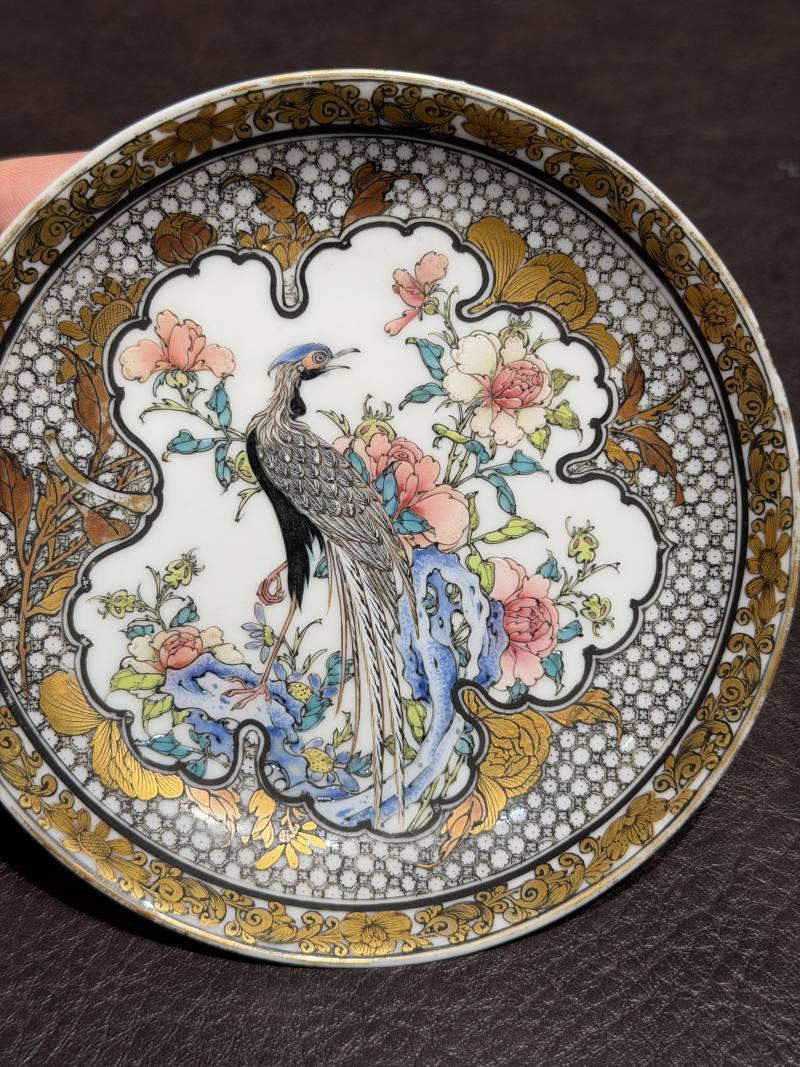 清雍正 广彩花鸟图杯碟一套 - 图17