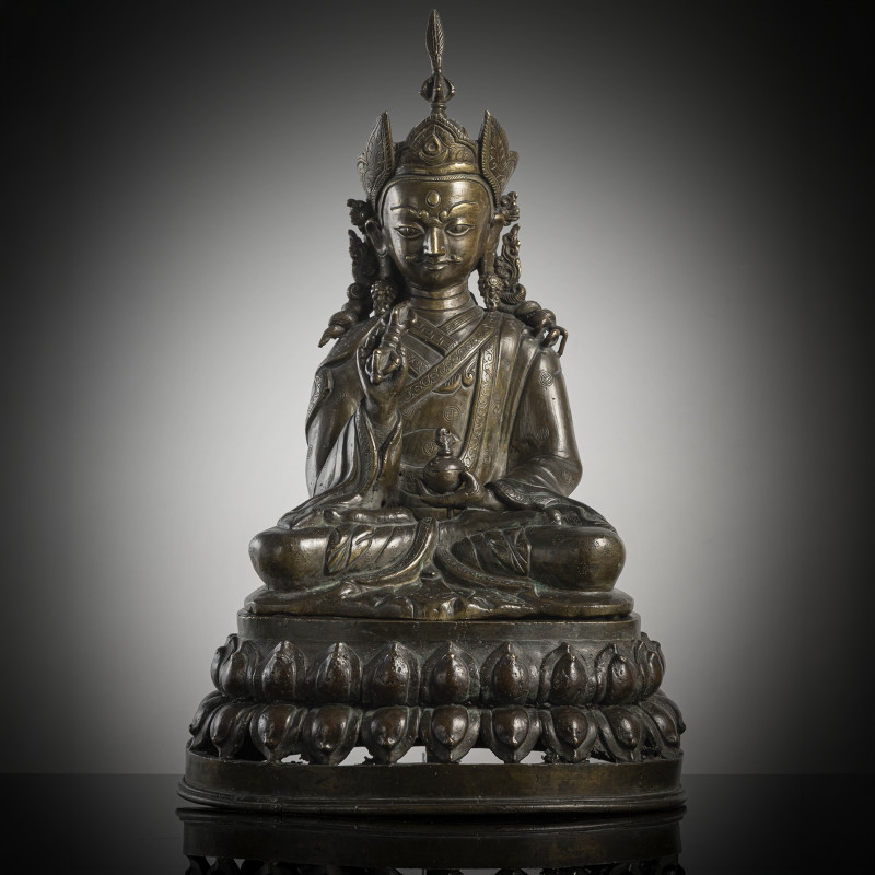 A BRONZE FIGURE OF PADMASAMBHAVA