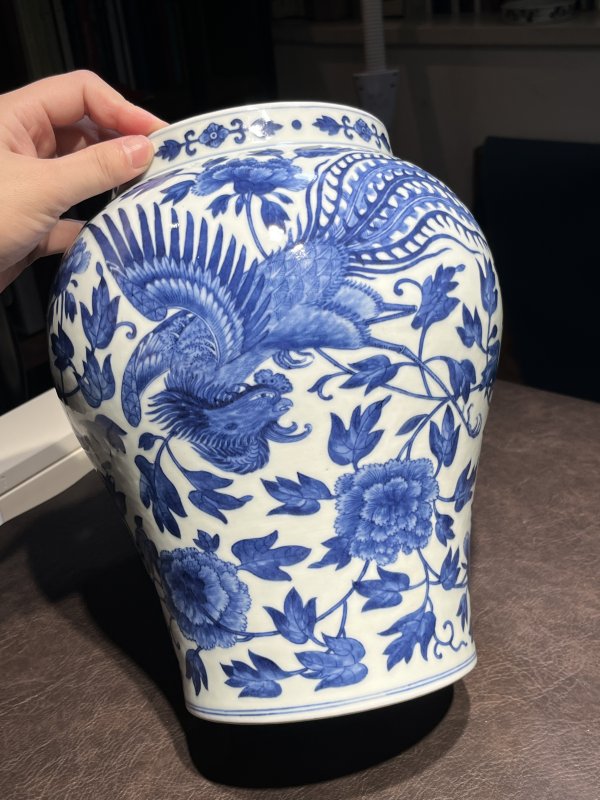 清道光 青花缠枝莲纹盖罐一对 - 图14