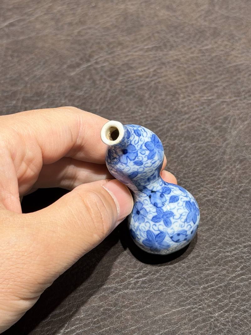 清乾隆 青花瓜瓞绵绵仿生葫芦瓶 - 图14