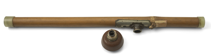 A bamboo opium pipe with paktong mounting and Yixing bowl - 图3