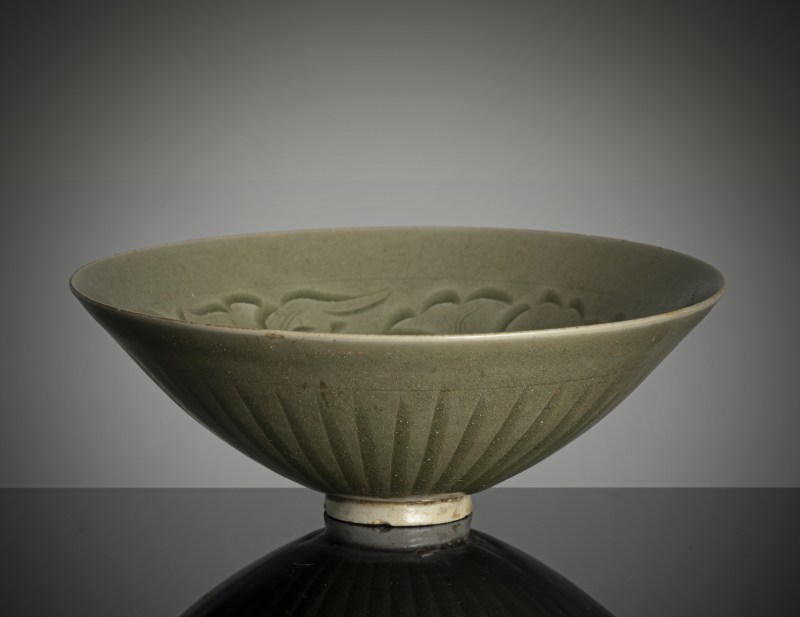 A finely carved 'Yaozhou' celadon lotus bowl - 图2