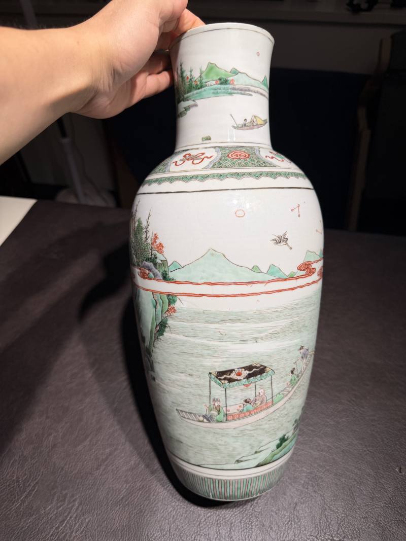 清康熙 五彩“后赤壁赋”诗文观音瓶 - 图7