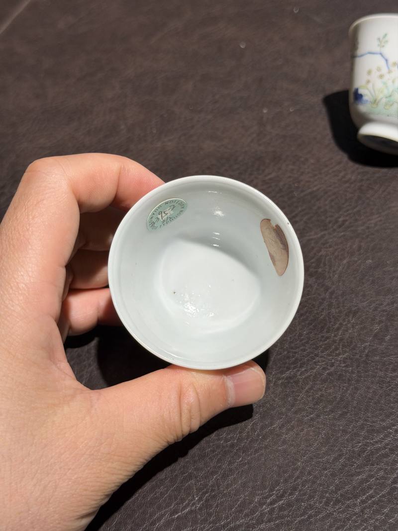 清康熙 斗彩花神杯一对 - 图7