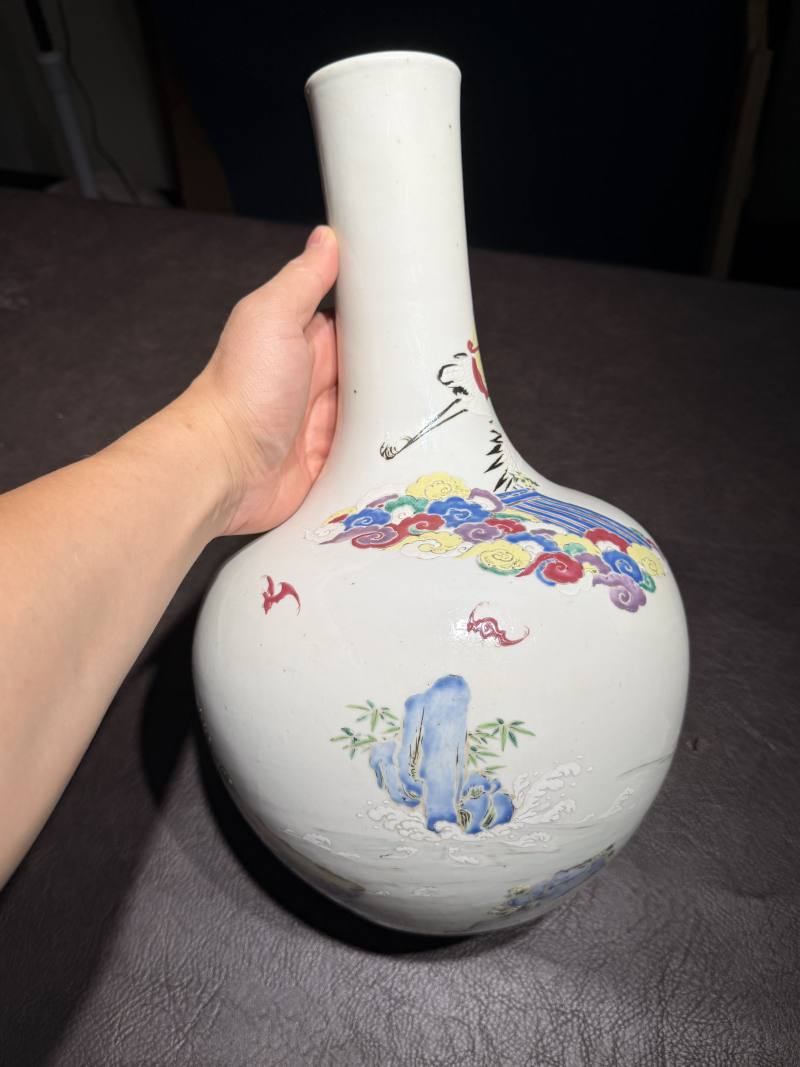 清雍正 粉彩八仙祝寿图天球瓶 - 图6