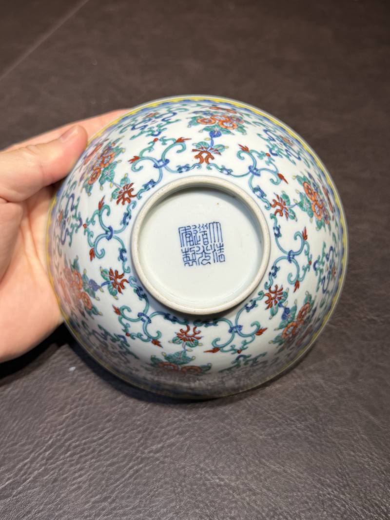 清道光 斗彩簇菊纹碗 - 图12