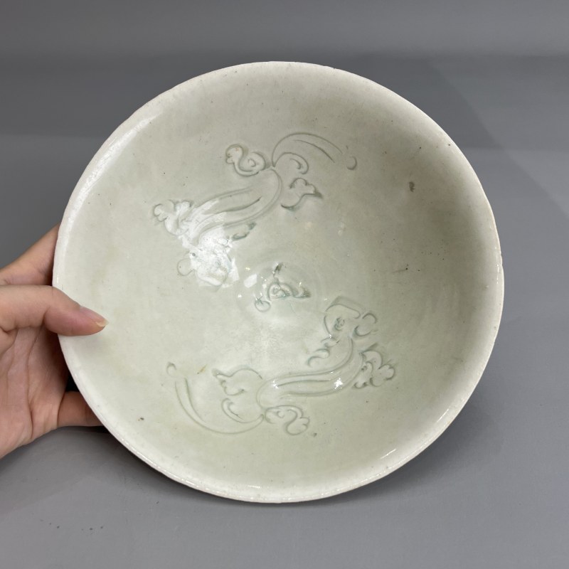 明代 青白釉双龙纹碗 - 图10