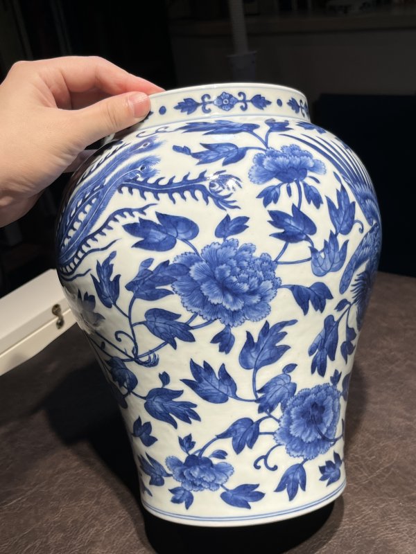清道光 青花缠枝莲纹盖罐一对 - 图16