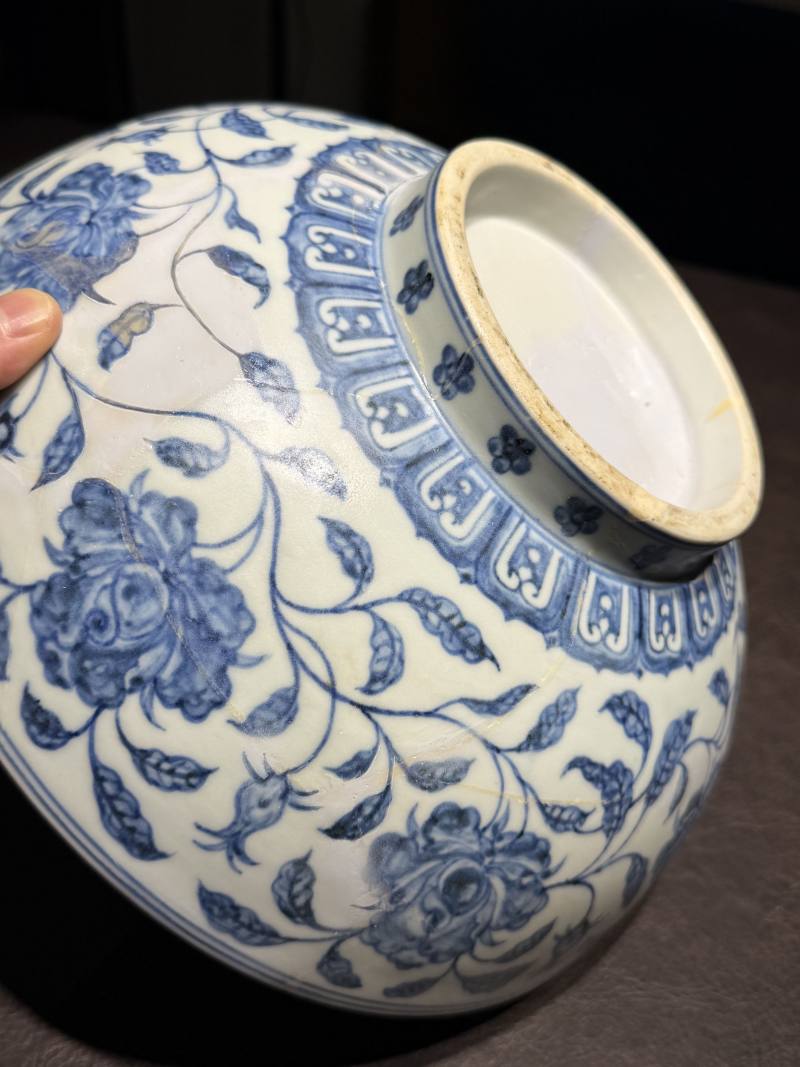 明宣德 青花缠枝牡丹纹碗 - 图16