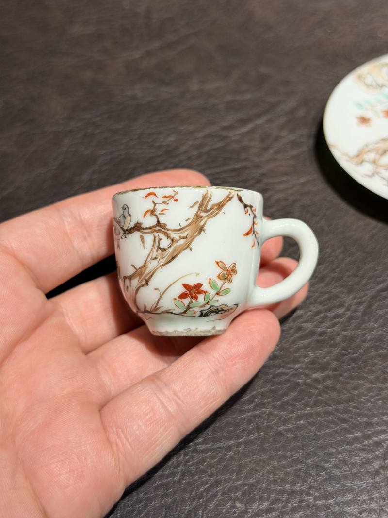 清乾隆 粉彩花鸟纹茶具一套25件 - 图11