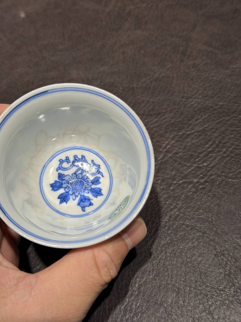 清康熙 青花清供图茶杯（一组六件） - 图53