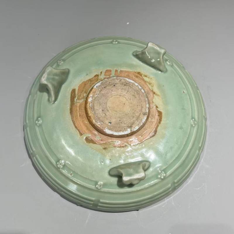 明代 龙泉窑梅子青釉梅花鼓钉洗炉 - 图10