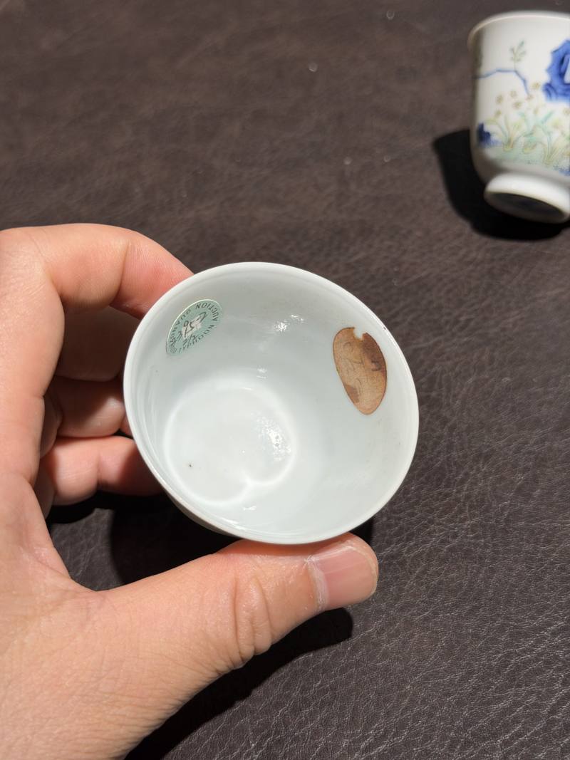 清康熙 斗彩花神杯一对 - 图8