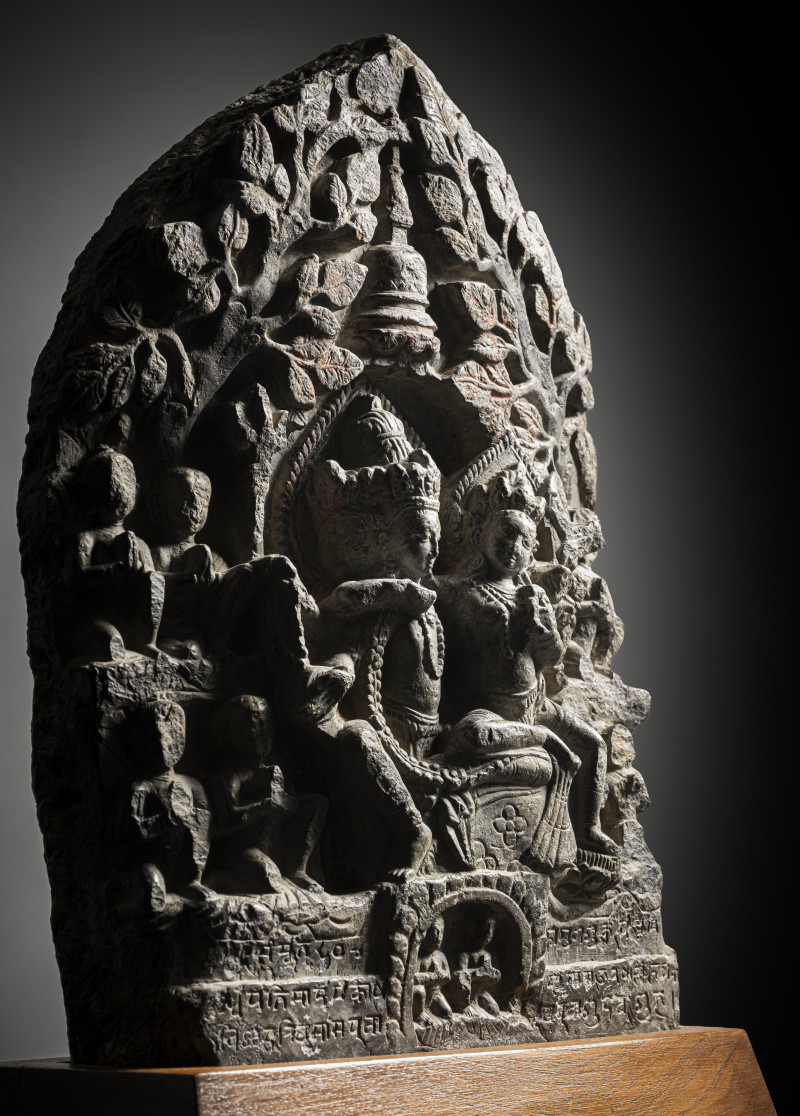 A GREY STONE STELE DEPICTING UMAMAHESHVARA - 图2