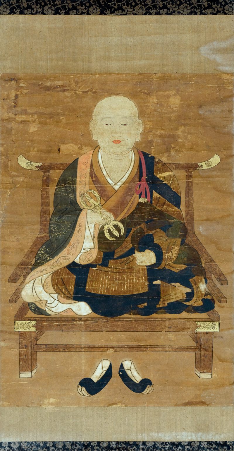 清·纸本 空海法师坐像 立轴