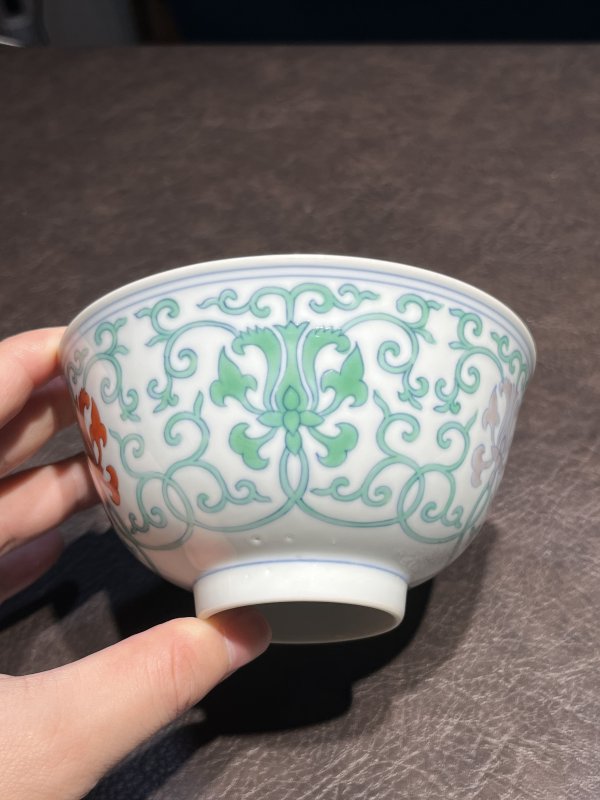 清雍正 仿成窑斗彩宝莲纹杯 - 图8