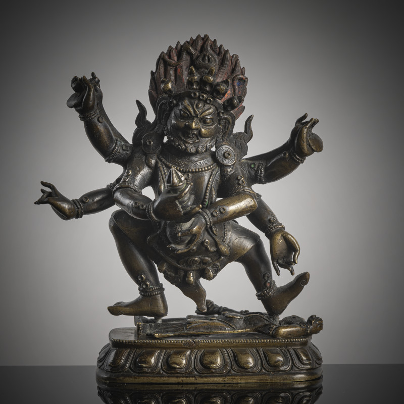 A bronze figure of Sadbhujamahakala