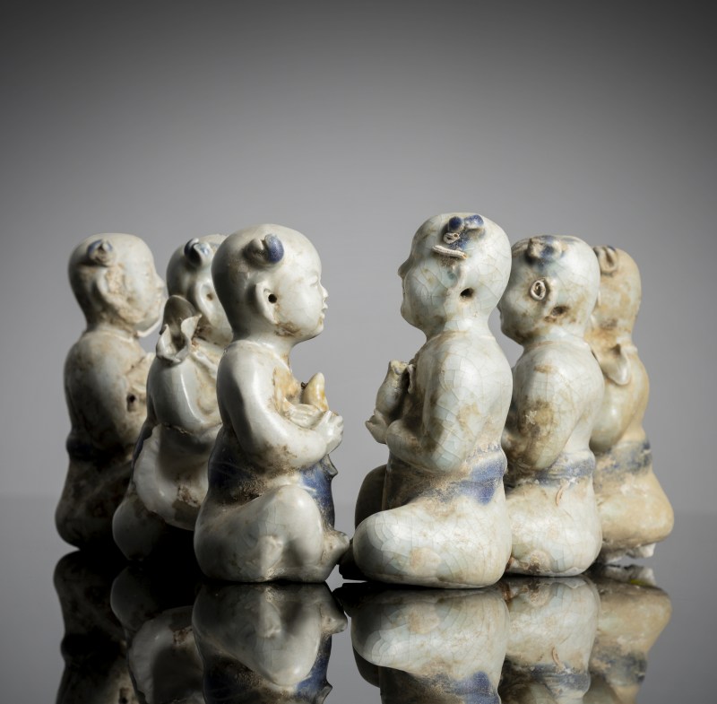 A group of six underglaze-blue painted porcelain boys - 图4