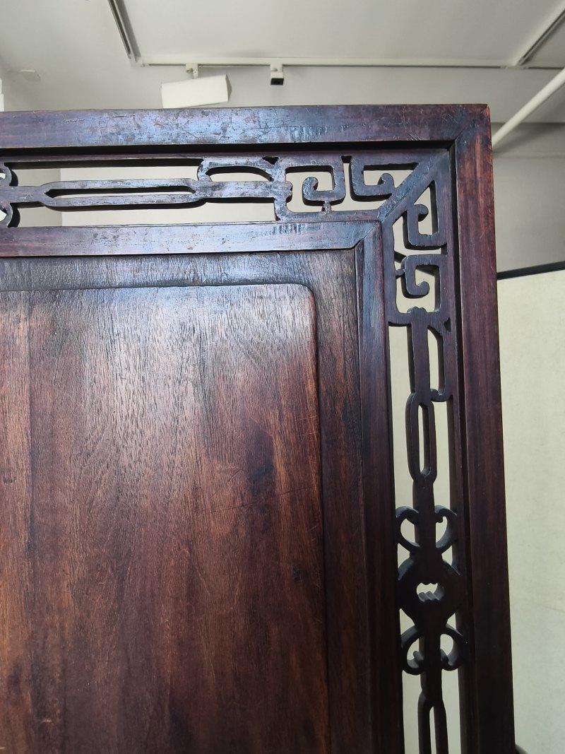 A fine carved Duan stone panel mounted as table screen - 图11
