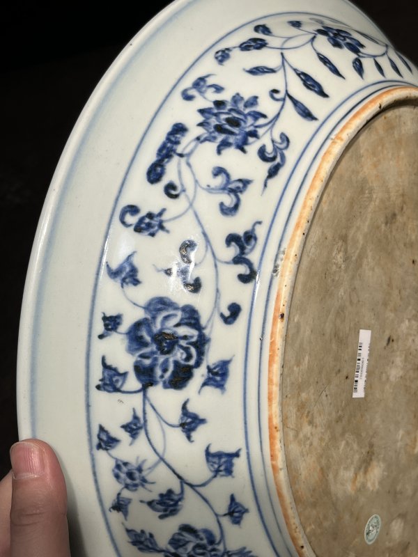 明永乐 青花折沿花卉纹大盘 - 图37