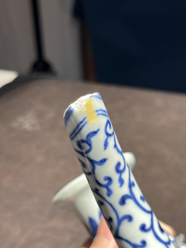 清乾隆 仿宣德青花开光花果纹执壶 - 图15