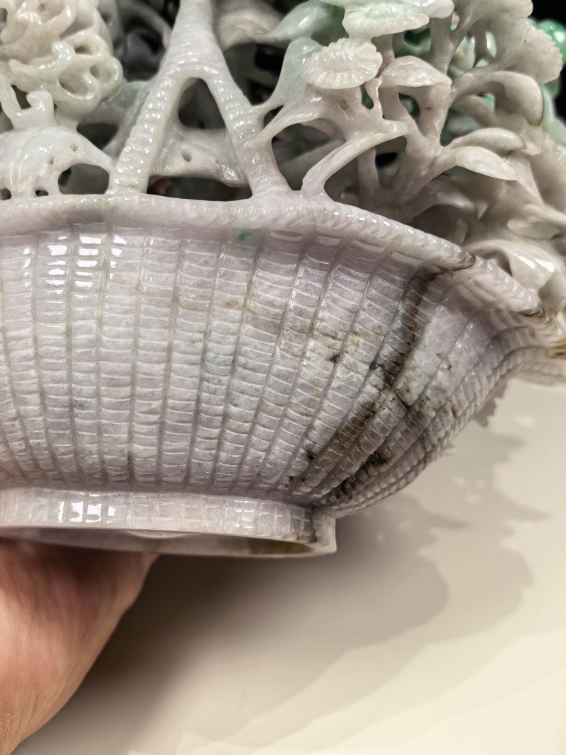 19-20世纪 翡翠百花花篮摆件 - 图8