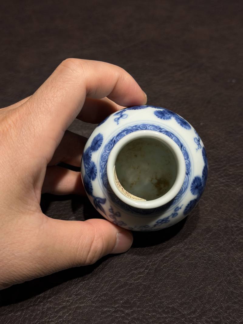 清雍正 青花岁寒三友图小太白罐 - 图14