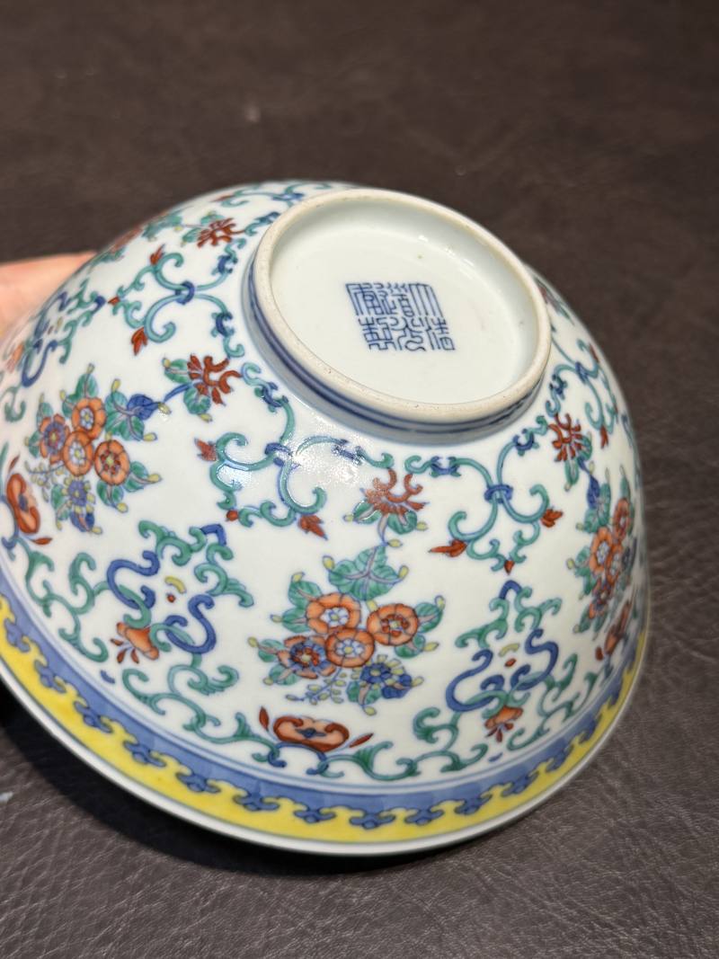 清道光 斗彩簇菊纹碗 - 图14