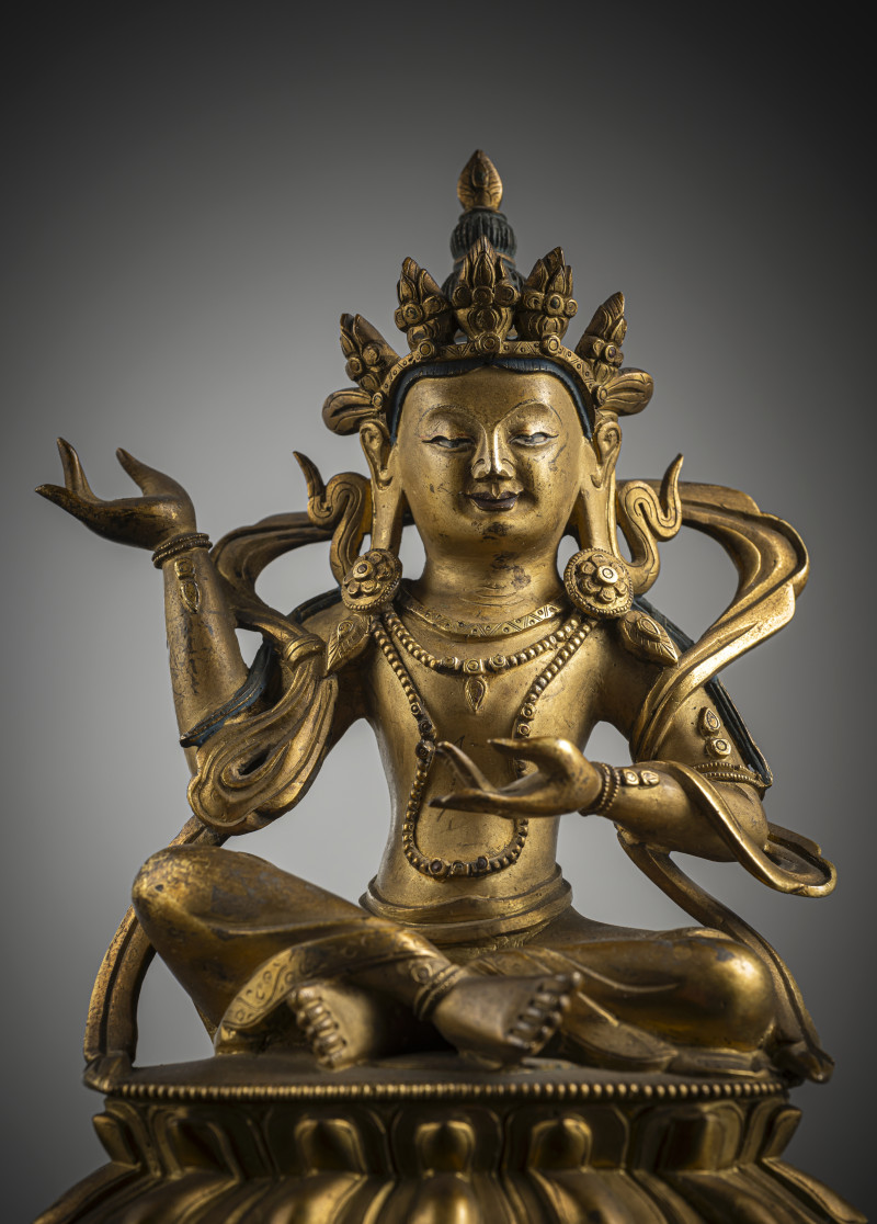 A gilt-bronze figure of a Bodhisattva - 图5