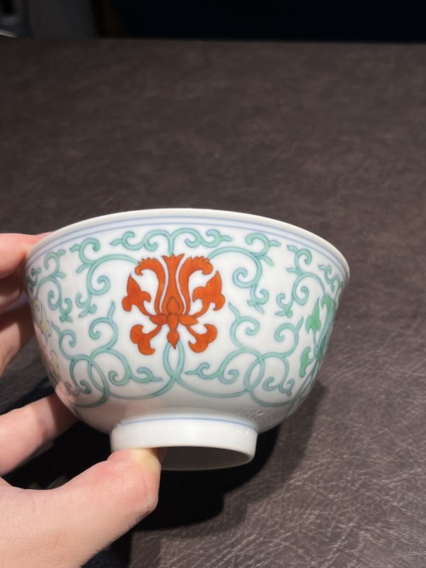 清雍正 仿成窑斗彩宝莲纹杯 - 图9